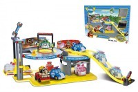 Штаб Робокаров игровой набор (мега-трек с парковкой + 2 машинки Robocar Poli)