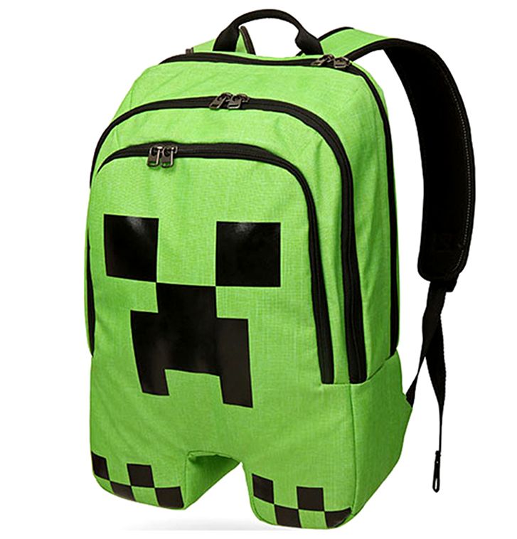 Рюкзак детский школьный Майнкрафт зеленый 46 см