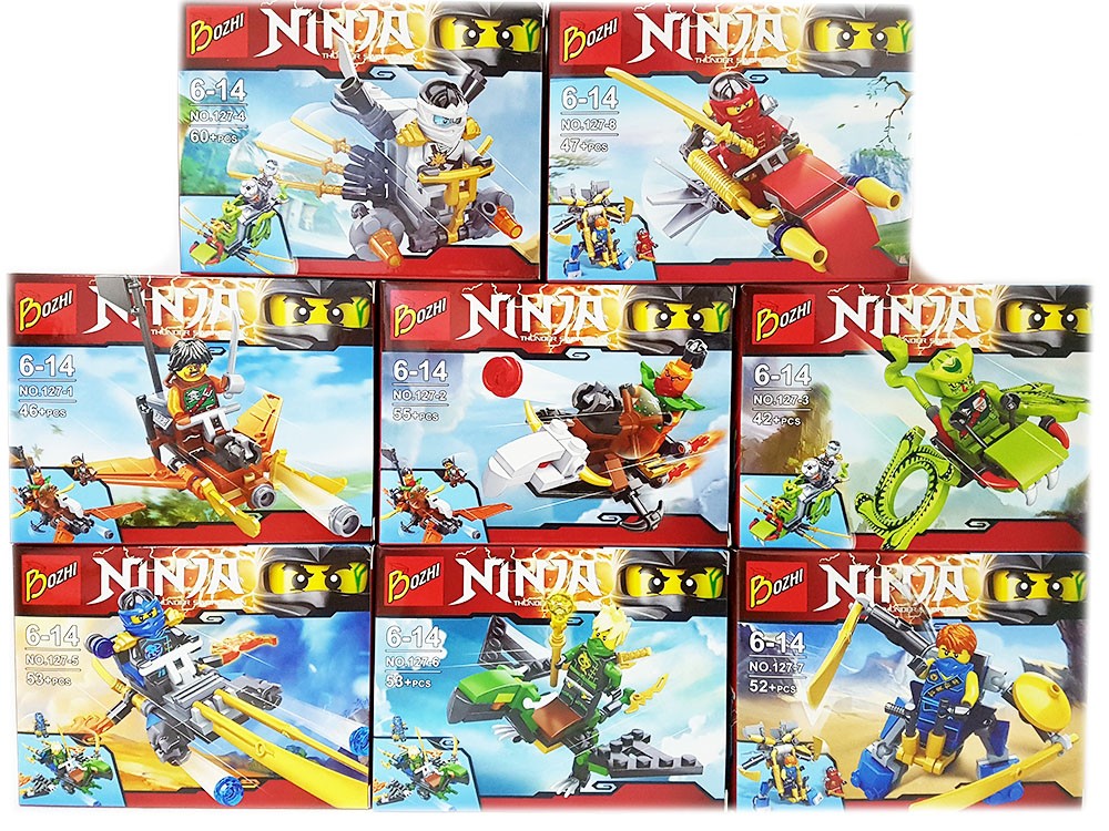 Набор 8 фигурок с транспортом Ниндзя Го (NinjaGo 127)
