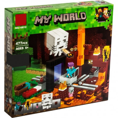 Конструктор  Портал в Нижний мир Micro World Майнкрафт 477 деталей (Minecraft 10812) 