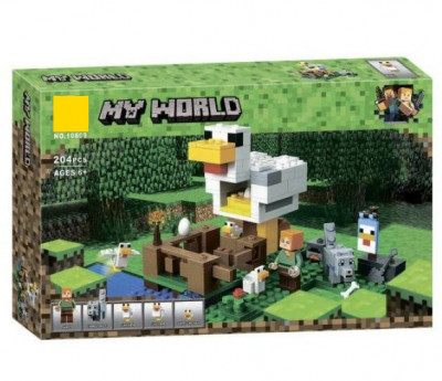 Конструктор Курятник Micro World Майнкрафт 204 деталей (Minecraft 10809)