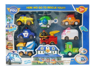 Комплект 8 машинок 7 см. Робокаров (Robocar Poli)