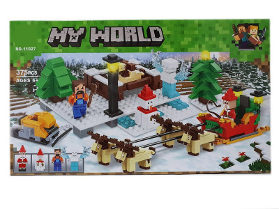 Конструктор Упряжка Деда Мороза Micro World Майнкрафт 375 деталей (Minecraft 11027)