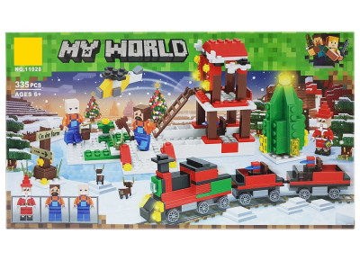 Конструктор Новый год на ферме Micro World Майнкрафт 335 деталей (Minecraft 11028)