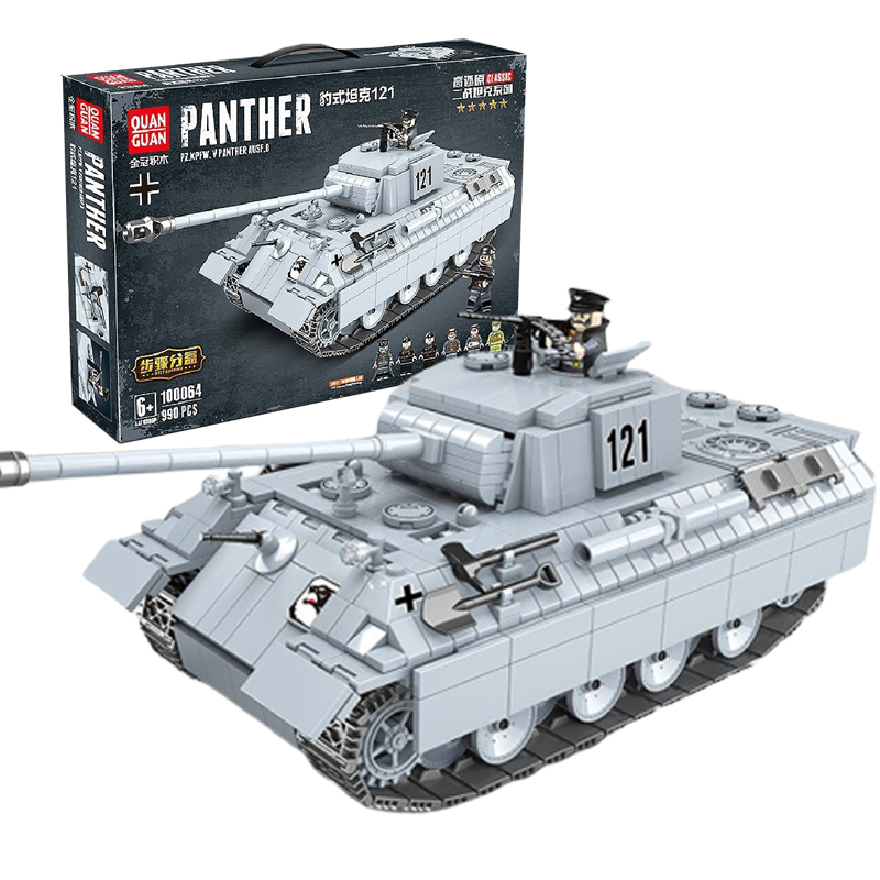 Конструктор Немецкий Танк Пантера Panther / Техник 990 детали (100064 Quanguan)