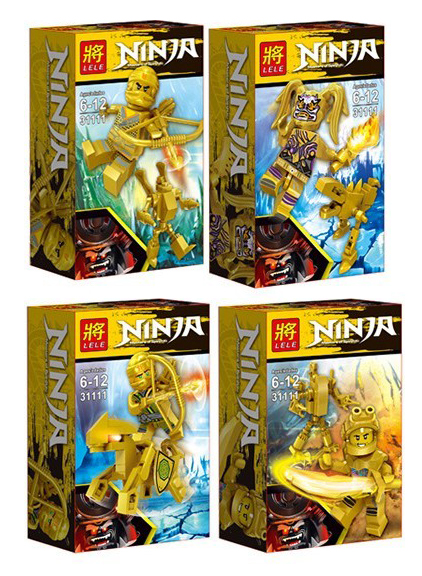 Набор 4 фигурки Золотого Ниндзя Го (NinjaGo 31111-4)