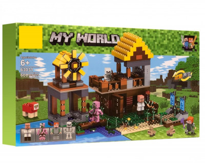 Конструктор Фермерский коттедж с мельницей Майнкрафт 608 деталей (Minecraft 63031)