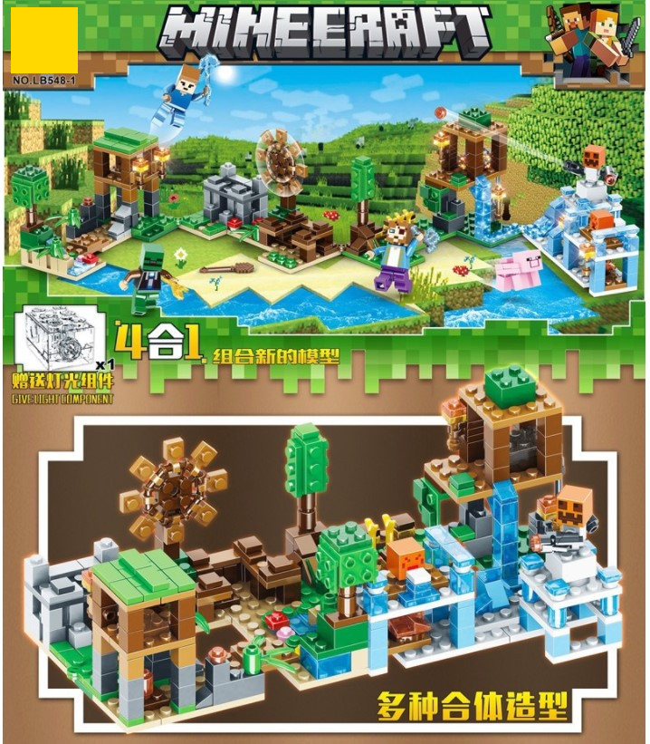 Набор 4 конструктора Майнкрафт 445 деталей (Minecraft LB548-4)