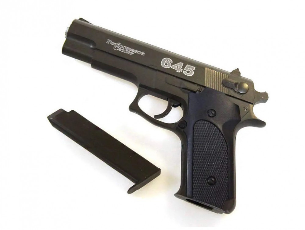  Детский пистолет пневматический на пульках Air soft gun  металл. K6D